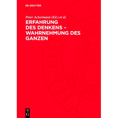 预订 Erfahrung Des Denkens - Wahrnehmung Des Ganzen: Carl Friedrich Von Weizsäcker ALS Physiker Und Philosoph: 97831127