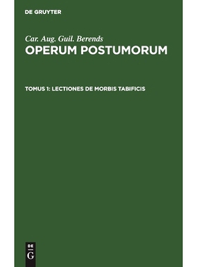 预订 Lectiones de morbis tabificis: 9783111241517