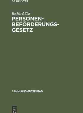【预订】Personenbeförderungsgesetz 9783111290317