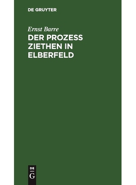预订 Der Prozeß Ziethen in Elberfeld: 9783111217499