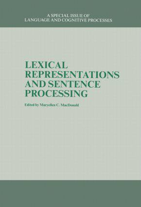 【预订】Lexical Representations And Sentence Processing