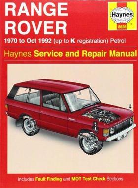 [预订]Range Rover V8 Petrol (70 - Oct 92) Haynes Repair Manual 9780857335999