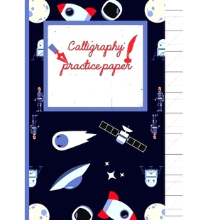 预订 Calligraphy Practice paper: Gifts for space lovers; cute & elegant Black Russian space satellite hand writing workb