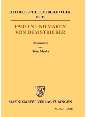 预订 Fabeln und Mären von dem Stricker: 9783110483161
