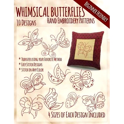 预订 Whimsical Butterflies Hand Embroidery Patterns: 9781530668830