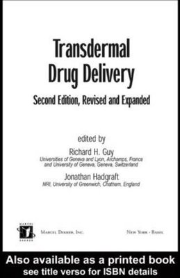 【预订】Transdermal Drug Delivery Systems