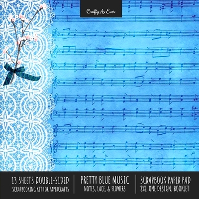 预订 Pretty Blue Music Scrapbook Paper Pad 8x8 Decorative Scrapbooking Kit for Cardmaking Gifts, DIY Crafts, Printmaking
