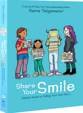 英文原版 Raina Telgemeier的讲故事指南 互动笔记本 漫画创作 Share Your Smile: Raina's Guide to Telling Your Own Story