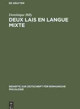【预订】Deux lais en langue mixte 9783484522640