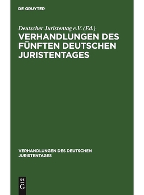 预订 Verhandlungen des fünften Deutschen Juristentages: 9783112360316