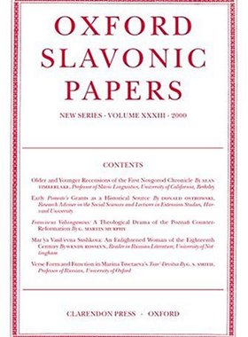 【预订】Oxford Slavonic Papers: Volume XXXIII (2000)
