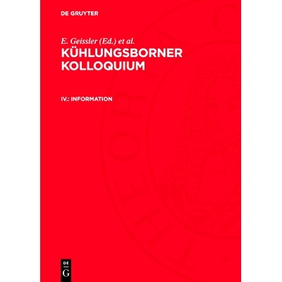 预订 Information: Philosophische und ethische Probleme der Biowissenschaften; IV. Kühlungsborner Kolloquium: 9783112708
