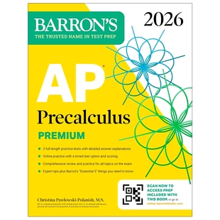 预售 巴朗AP预备微积分高级版 2026年版 英文原版 备考指南 AP Precalculus Premium, 2026