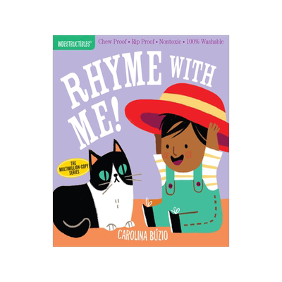 现货 英文原版 防水无毒可咬婴幼儿玩具书：押韵词 撕不烂 低幼启蒙绘本 Indestructibles: Rhyme with Me!