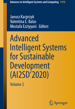 预订 Advanced Intelligent Systems for Sustainable Development (AI2SD'2020)