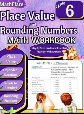 预订 Place Value and Expanded Notations Math Workbook 6th Grade: Place Value Grade 6, Expanded and Standard Notations wi