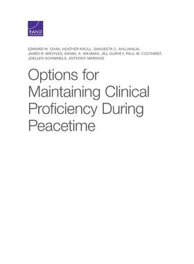 【预订】Options for Maintaining Clinical Proficiency During Peacetime