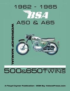 BSA Unit Twins 1965 1962 Workshop A65 预订 9781588502520 Construction Manual A50 Factory