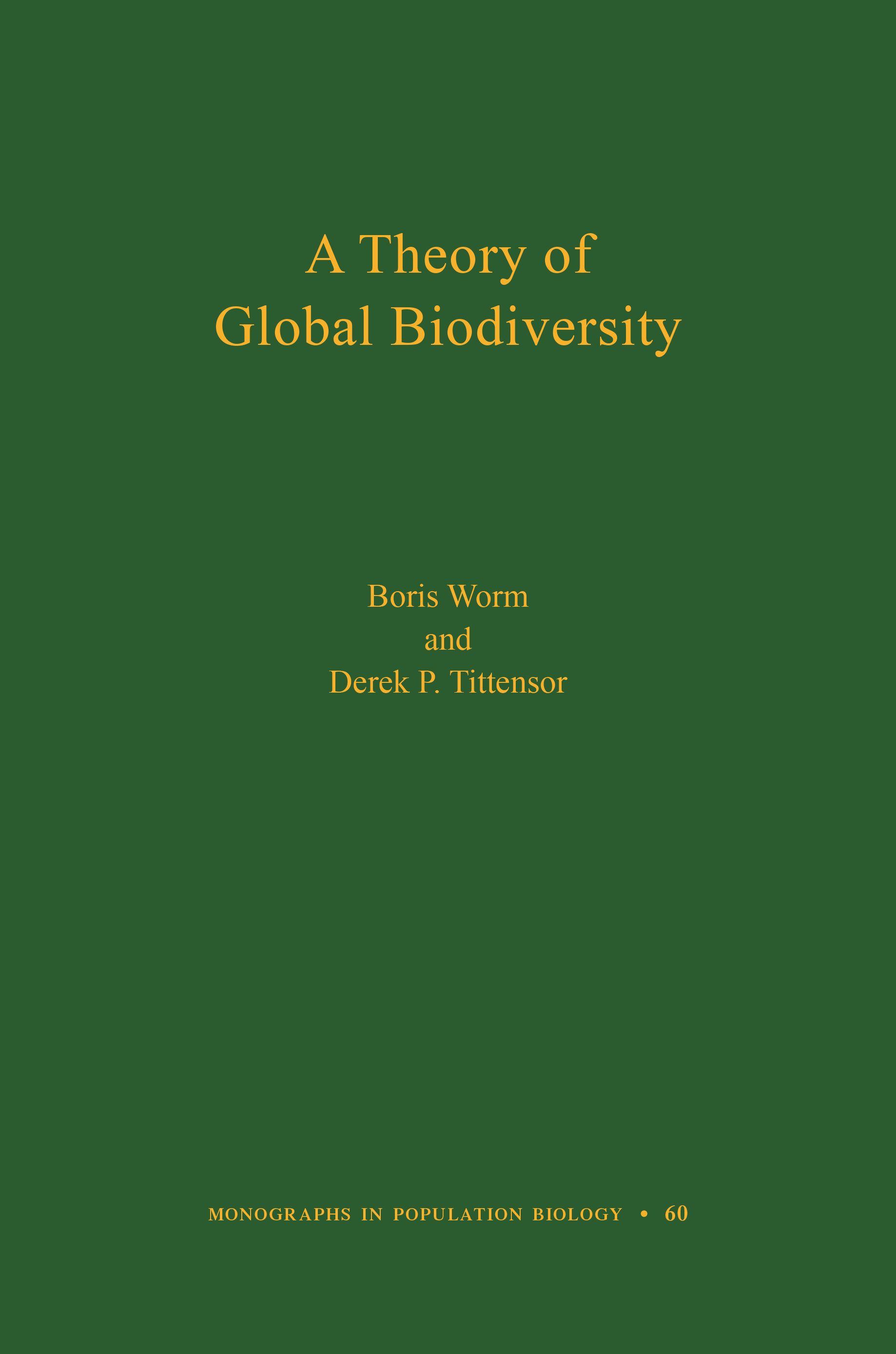 A Theory of Global Biodiversity (MPB-60) - 实物图