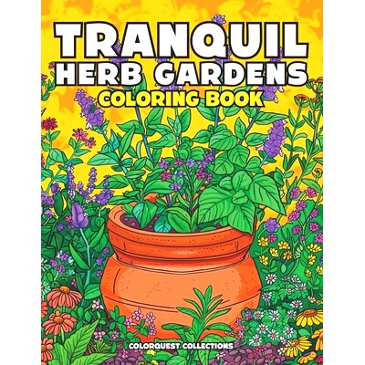 预订 Tranquil Herb Gardens Coloring Book: Stress Relief and Creativity in Every Page: 9798327212268