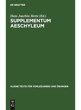 预订 Supplementum Aeschyleum: 9783110997477