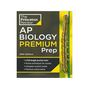 Princeton Review AP生物高级 2024年备考指南 第26版 英文原版 出国留学 AP Biology Premium Prep: 6 Practice Tests