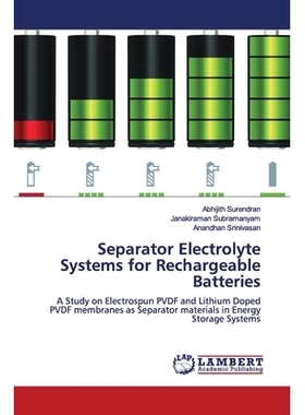 预订 Separator Electrolyte Systems for Rechargeable Batteries: A Study on Electrospun PVDF and Lithium Doped PVDF membra