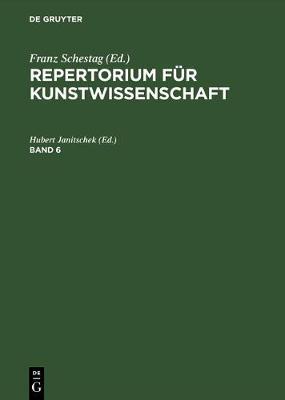 【预订】REPERTORIUM FÜR KUNSTWISSENSCHAFT BD 6 9783111075518