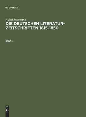 【预订】DT.LITERATUR-ZEITSCHR.1815-50 BD.1 9783598107245
