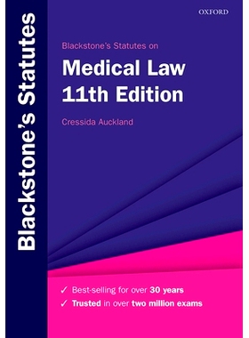 预订 Blackstone’s Statutes on Medical Law 布莱克斯通医事法条例: 9780198867074