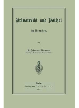 预订 Privatrecht und Polizei in Preußen: 9783642504549