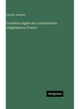 预订 Condition légale des communautés religieuses en France: 9783386660457
