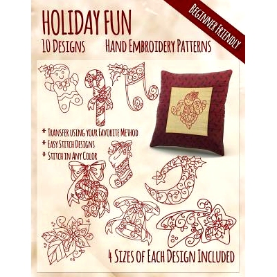 预订 Holiday Fun Hand Embroidery Patterns: 9781530961559