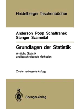 预订 Grundlagen der Statistik: Amtliche Statistik und beschreibende Methoden: 9783540186892