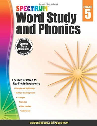 Spectrum Word Study and Phonics, Grade 5 英文原版 Spectrum 单词学习与拼读，5年级