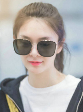 新款方形太阳墨镜BIBI 明星款大框防晒太阳镜时尚街拍显脸小墨镜