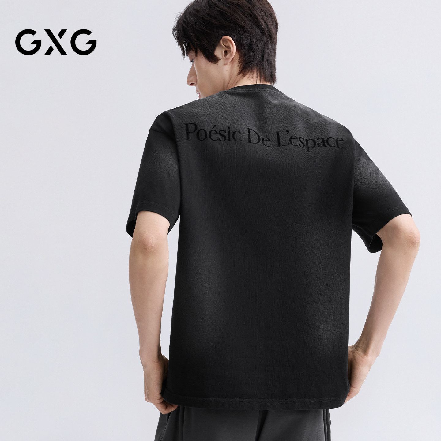 GXG男装 短袖T恤水洗设计圆领短袖T恤短袖针织 2026夏季新品图片
