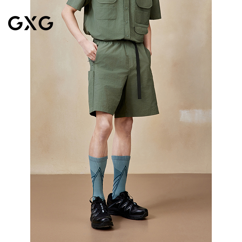 GXG男装 商场同款腰带扣工装短裤五分裤子25年夏季新品G25X222021