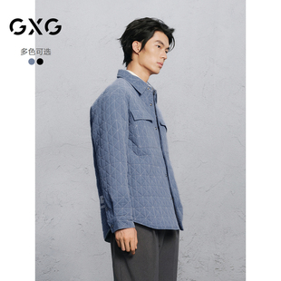 外套 GXG男裝 商場同色休閑保暖通勤長袖 襯衫 G24X034053 24冬新品