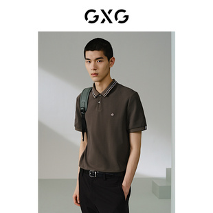 商场同款 男士 GXG男装 含桑蚕丝polo衫 G24X242022 24年夏季 新品