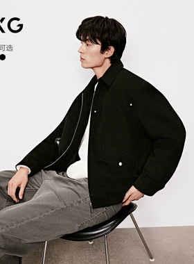 GXG男装 复古红色雪尼尔肌理夹克休闲棉服时尚外套 25年冬季新品