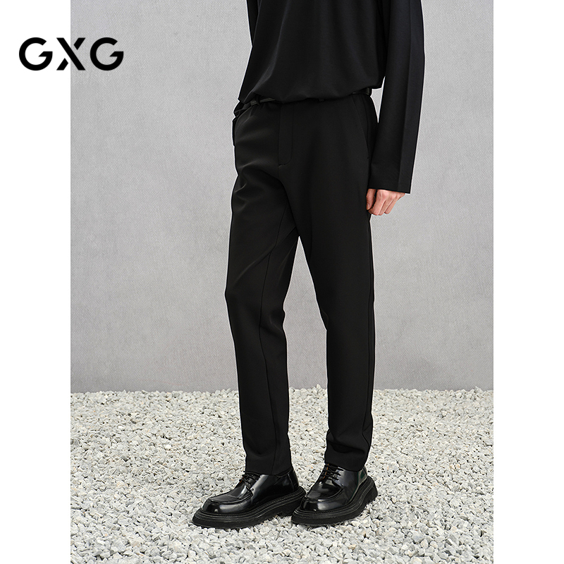GXG男装 黑色小脚西裤保暖通勤休闲裤 24年冬G24X024112
