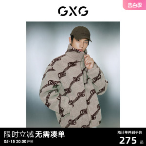 【龚俊心选】GXG男装 老花提花仿羊羔毛夹克男加厚夹克外套冬新品