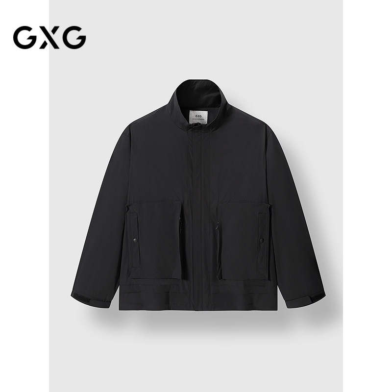 GXG男装 立领口袋设计经典通勤拉链夹克外套 2025春季新品