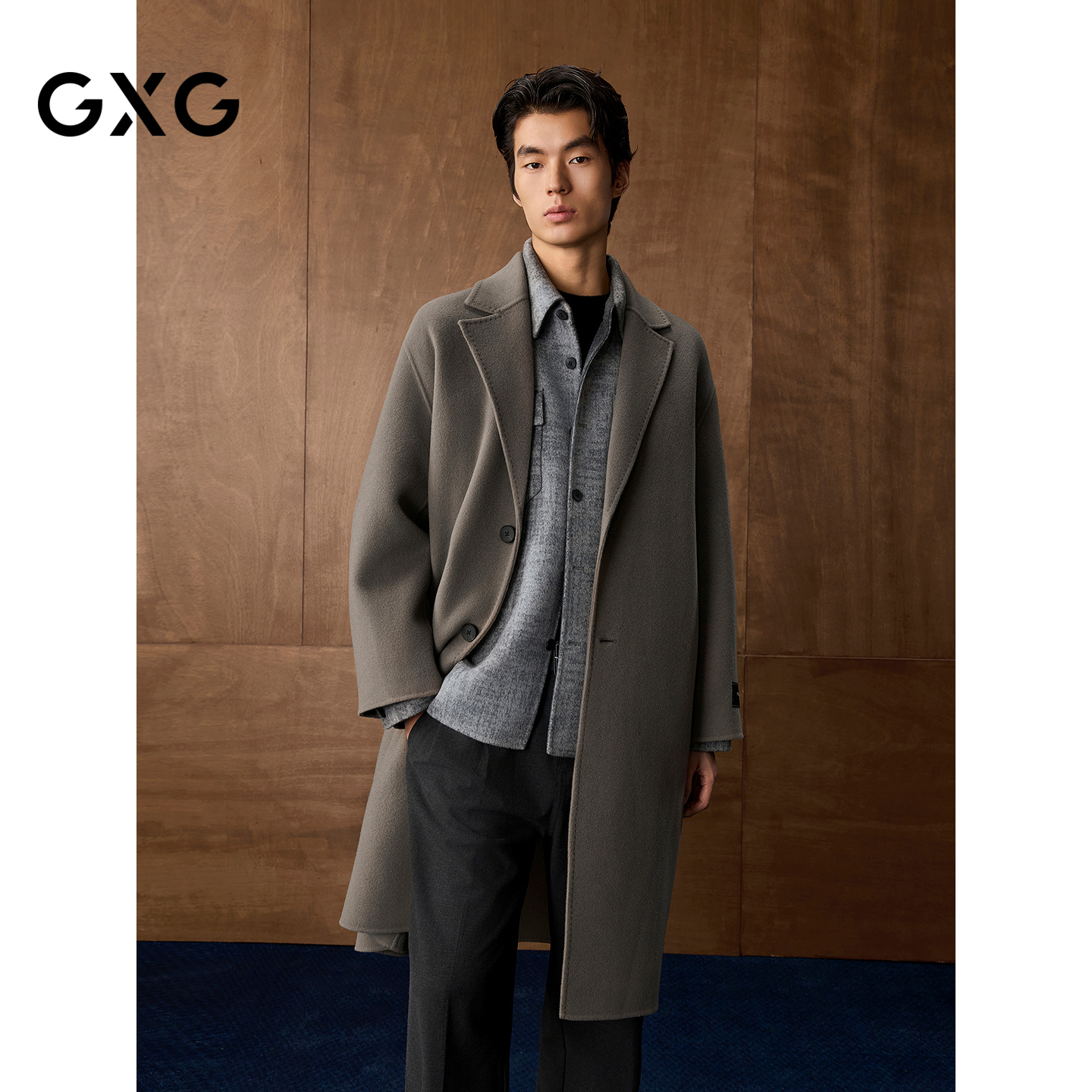 GXG男装 商场同款质感长款大衣 2025年冬季新品G25X264026055