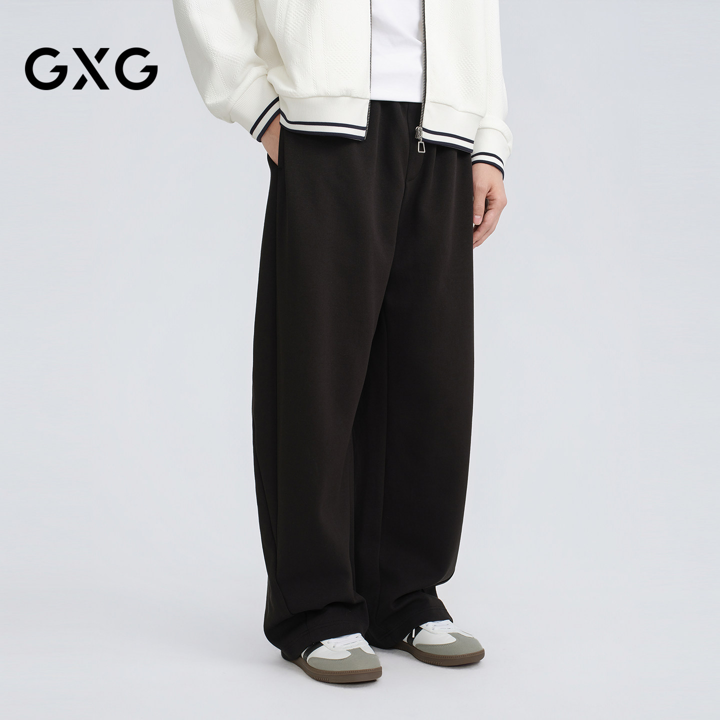 GXG男装 商场同款分割线针织阔腿长裤 2026春季新品G26X021030,男装,休闲裤,淘宝优惠券,粉丝福利购,淘宝优惠卷