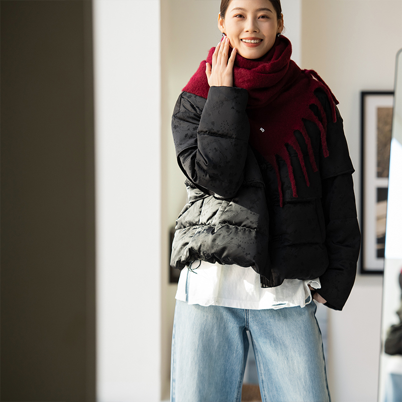 文艺盘扣加厚宽松新中式羽绒服