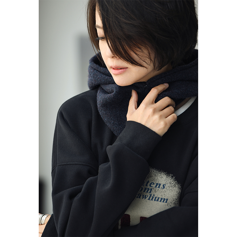 耗牛绒针织连脖帽子脖套女
