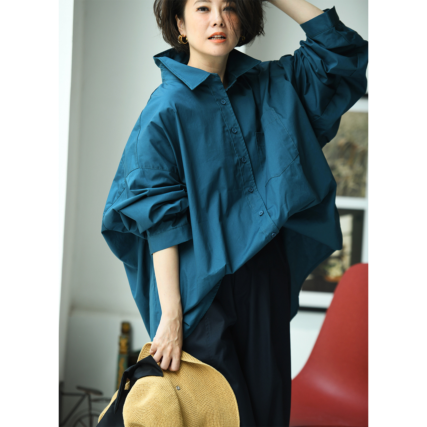 纯棉质感廓形显瘦百搭大版衬衫女