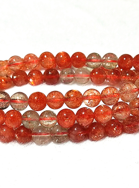 天然草莓晶日光石猫眼冰种手串